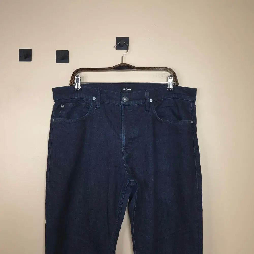 Hudson Jeans Collin Mid-Rise Skinny Button Fly Jean in Dark Wash Size 36x33
